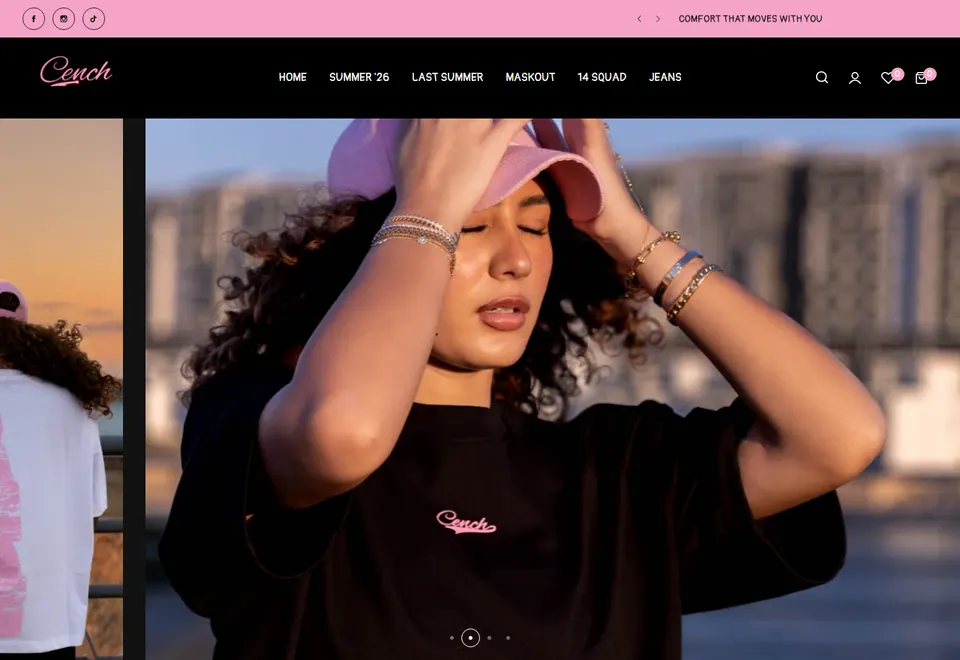 Screenshot of the Cench website
