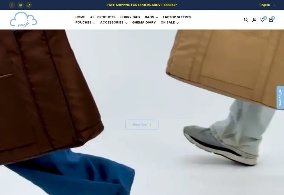 Screenshot of the Ghema website