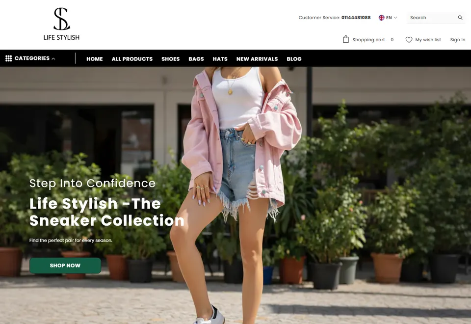 Screenshot of the Life Stylish website