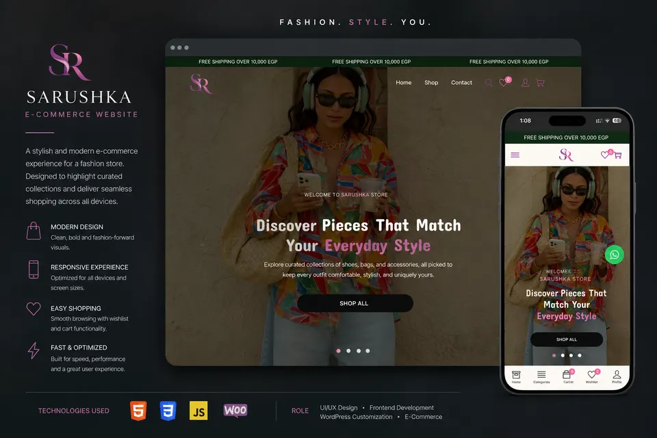 Screenshot of the Sarushka website